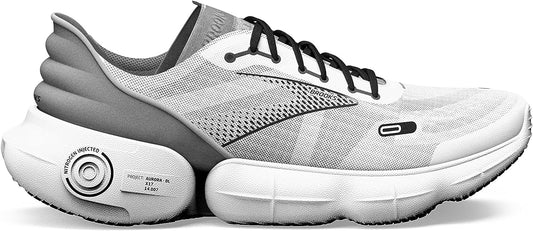 Women's Brooks Aurora, White/Alloy/Black, 8.5 B Medium