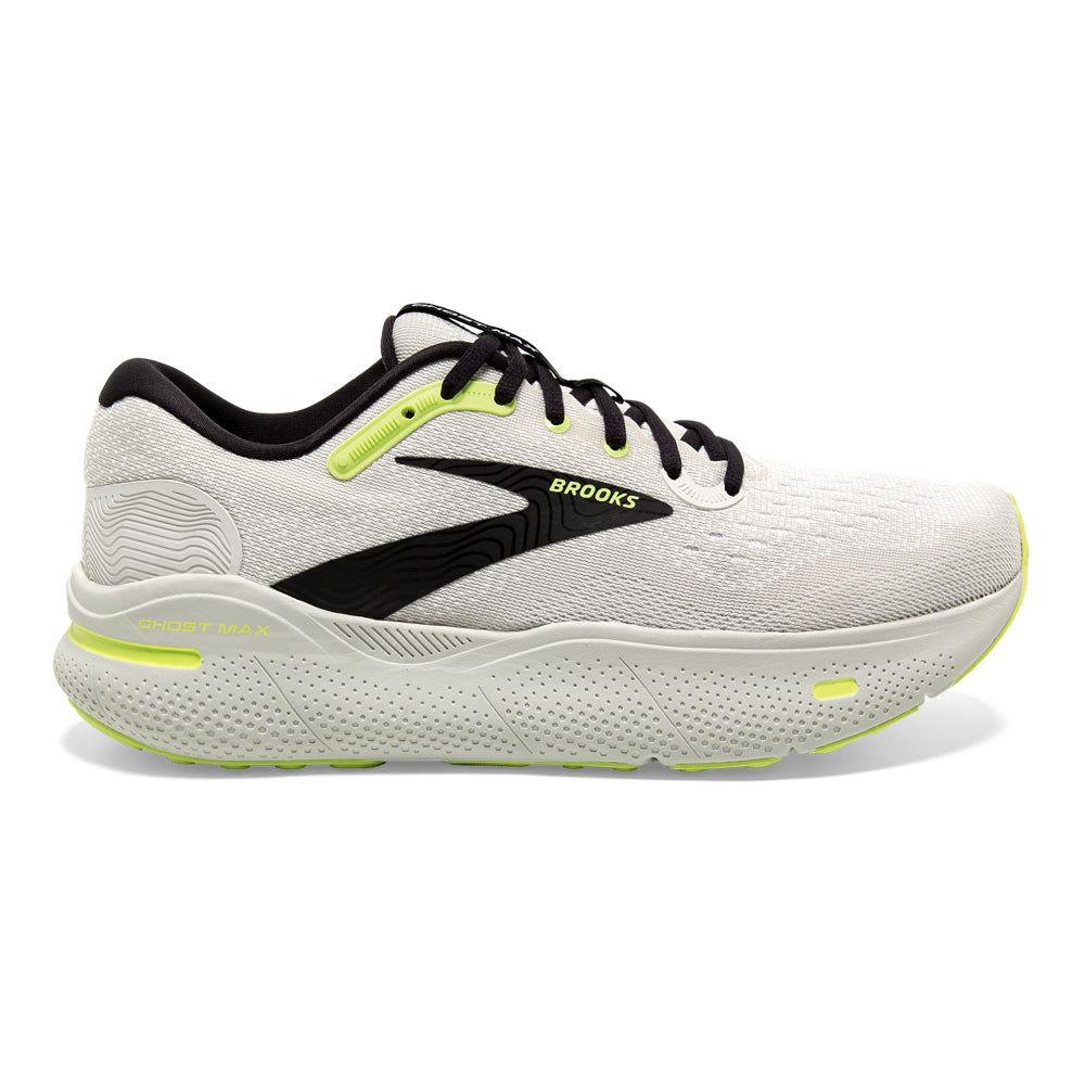 Brooks-Men's Brooks Ghost Max-Grey/Black/Sharp Green-Pacers Running