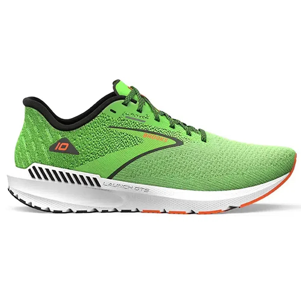 Brooks-Men's Brooks Launch GTS 10-Green Gecko/Red Orange/White-Pacers Running