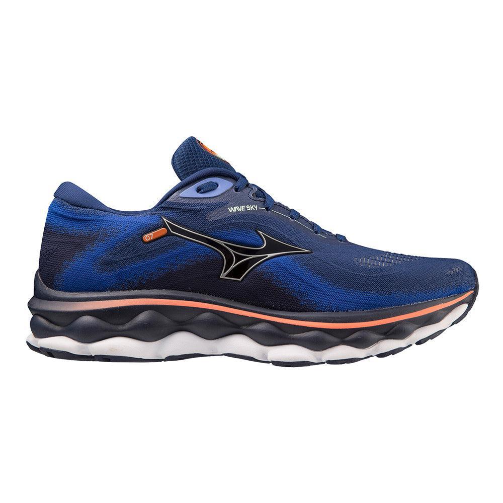 Mizuno-Men's Mizuno Wave Sky 7-Blue Depths-Silver-Pacers Running