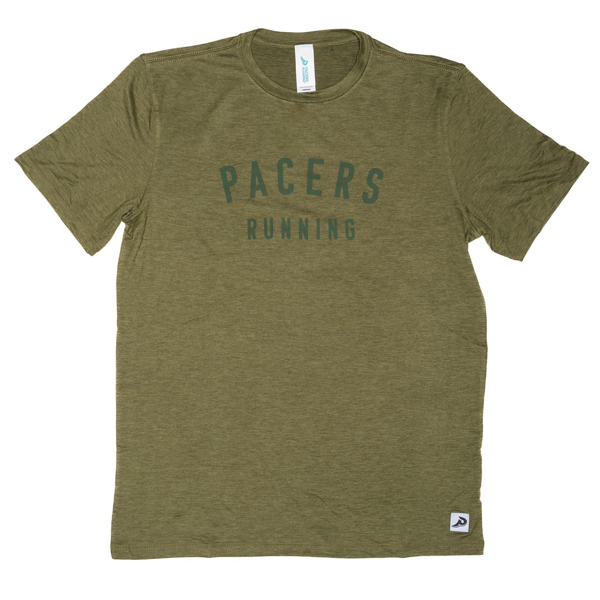 Sky Manufacturing-Men's Performance Tech Short Sleeve-Heather Hunter Green-Pacers Running