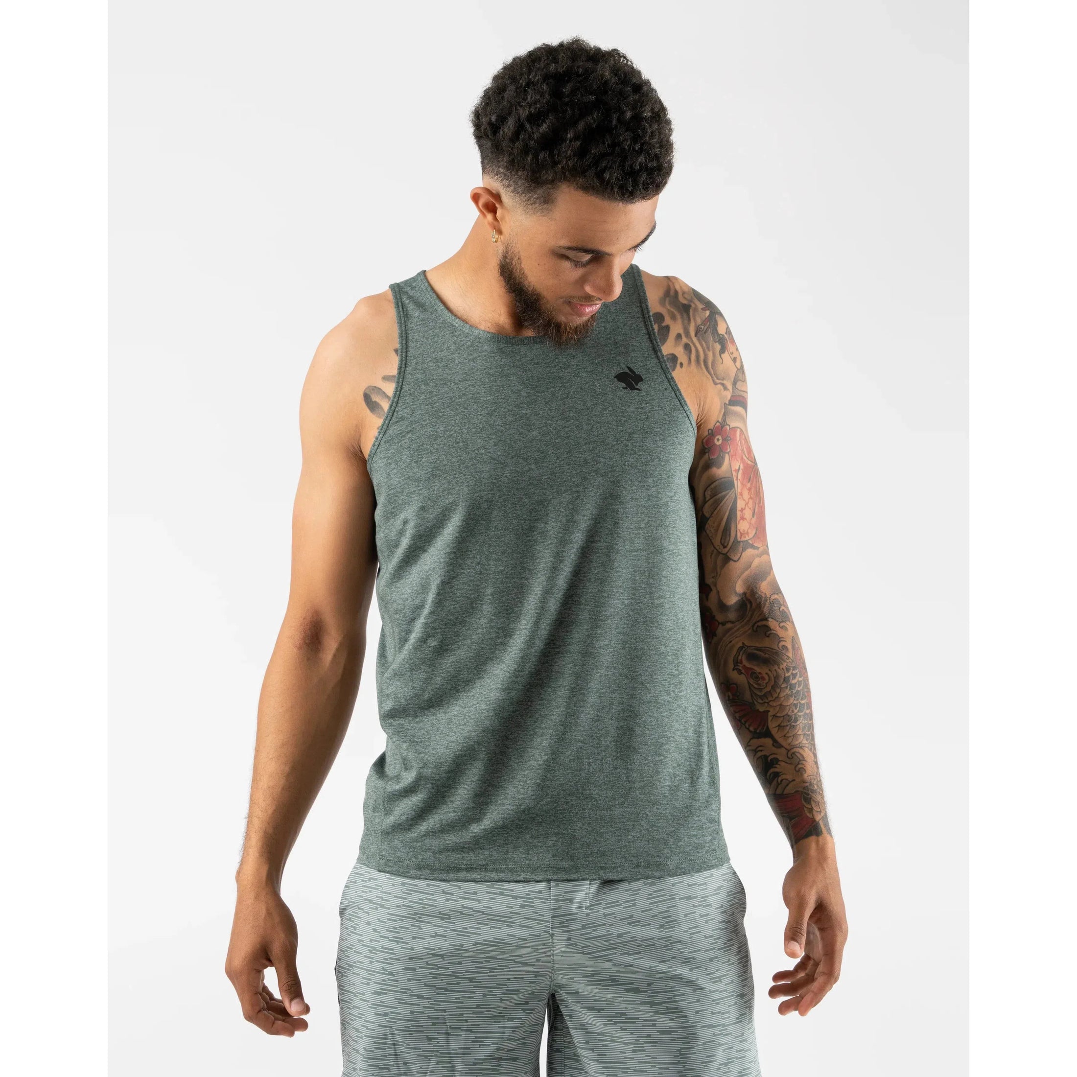 Rabbit-Men's Rabbit EZ Tank-Laurel Wreath Heather-Pacers Running