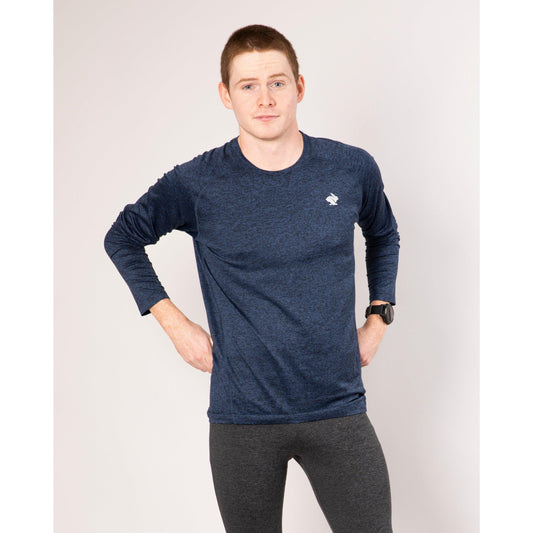 Rabbit-Men's Rabbit EZ Tee Long Sleeve-Eclipse Heather-Pacers Running