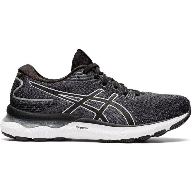 Women's Asics Gel-Nimbus 24, Black/Pure Silver, 5 D Wide