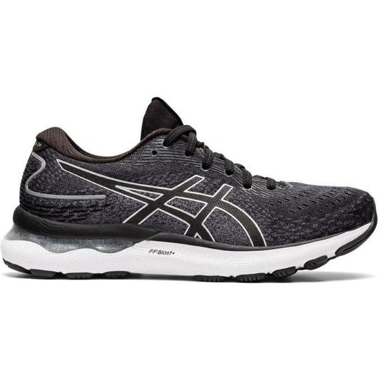 Women's Asics Gel-Nimbus 24, Black/Pure Silver, 5 D Wide