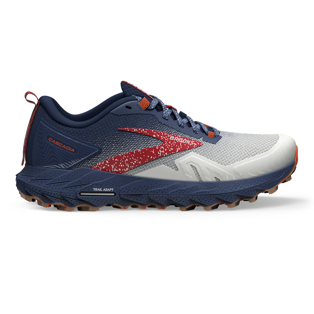 Brooks-Women's Brooks Cascadia 17-White/Navy/Bittersweet-Pacers Running