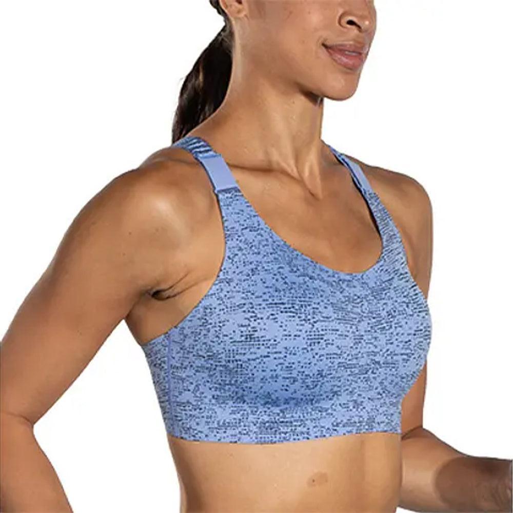 Brooks-Women's Brooks Dare Racerback Run Bra 2.0-Blue Lavender Terrain Print-Pacers Running