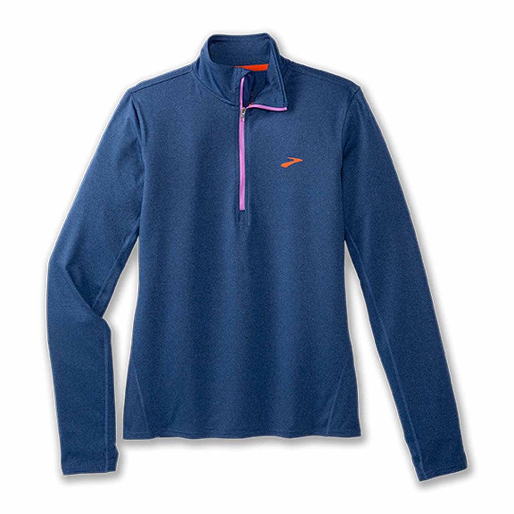 Brooks-Women's Brooks Dash 1/2 Zip 2.0-Heather Aegean-Pacers Running