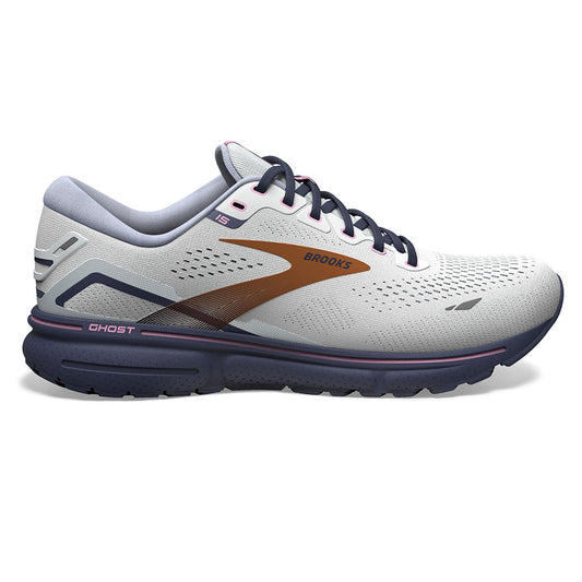 Women's Brooks Ghost 15, Spa Blue/Neo Pink/ Copper, 5 B Medium