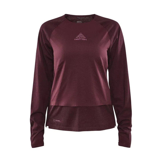 Craft-Women's Craft ADV Trail Wool Wind LS Tee-Punsch-Melange-Pacers Running