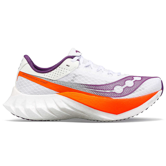 Women's Saucony Endorphin Pro 4, White/Violet, 9.5 B Medium