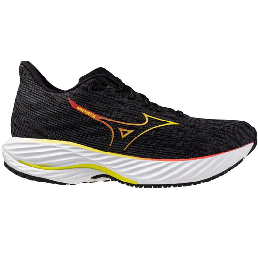 Women's Mizuno Wave Rider 28, Black/Evening Primrose, 10 B Medium