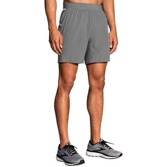 Brooks-Men's Brooks Sherpa 7"" Short-Steel/Ash-Pacers Running