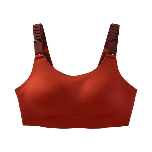 Brooks-Women's Brooks Dare Scoopback Run Bra 2.0-Copper/Run Raisin/Ice Blue-Pacers Running