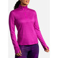 Load image into Gallery viewer, Brooks-Women's Brooks Dash 1/2 Zip-Heather Magenta-Pacers Running
