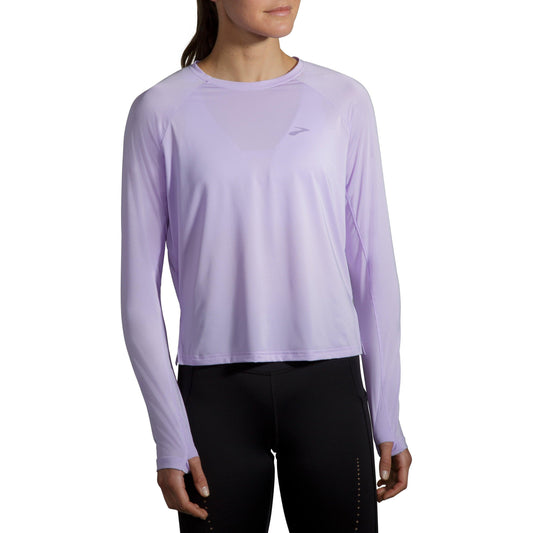 Brooks-Women's Brooks Sprint Free Long Sleeve-Violet Dash-Pacers Running